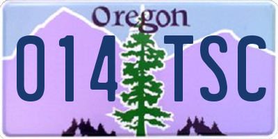 OR license plate 014TSC