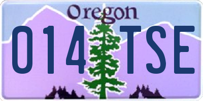 OR license plate 014TSE