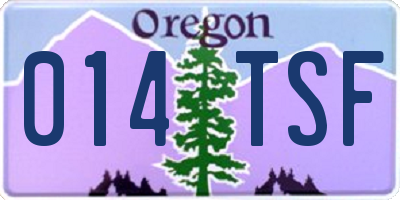 OR license plate 014TSF