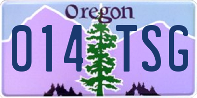 OR license plate 014TSG