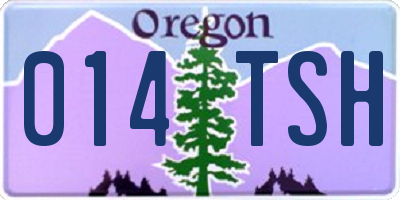 OR license plate 014TSH