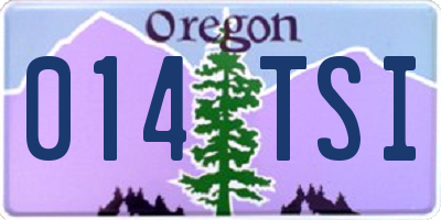 OR license plate 014TSI