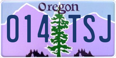 OR license plate 014TSJ