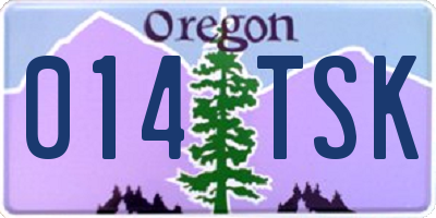 OR license plate 014TSK