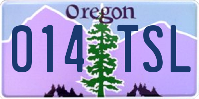 OR license plate 014TSL