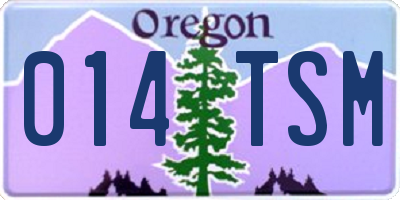 OR license plate 014TSM