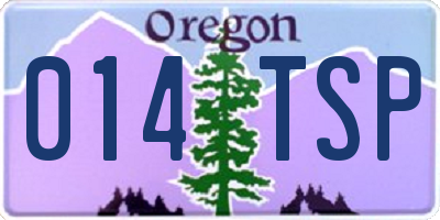 OR license plate 014TSP