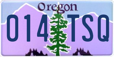 OR license plate 014TSQ