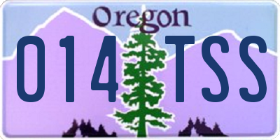 OR license plate 014TSS