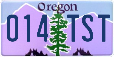 OR license plate 014TST