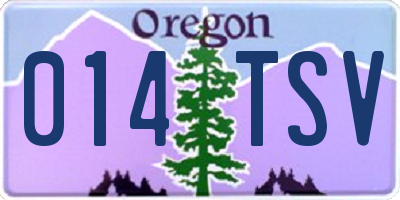 OR license plate 014TSV