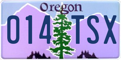 OR license plate 014TSX