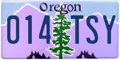 OR license plate 014TSY