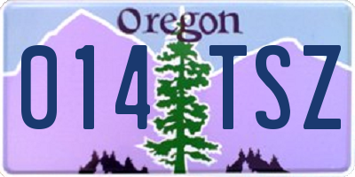 OR license plate 014TSZ