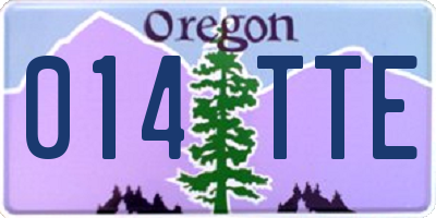 OR license plate 014TTE