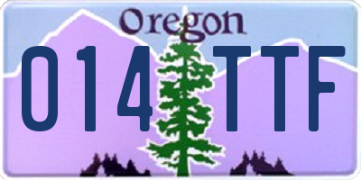 OR license plate 014TTF
