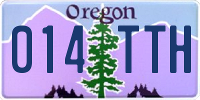 OR license plate 014TTH