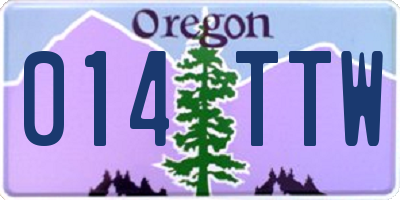 OR license plate 014TTW