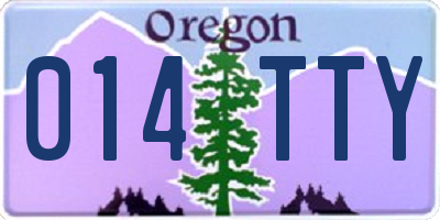 OR license plate 014TTY
