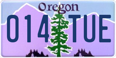 OR license plate 014TUE