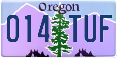 OR license plate 014TUF