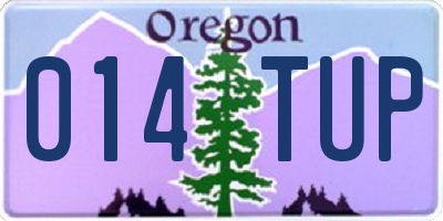 OR license plate 014TUP