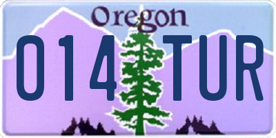 OR license plate 014TUR