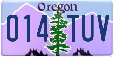OR license plate 014TUV