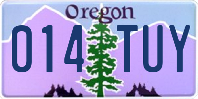 OR license plate 014TUY