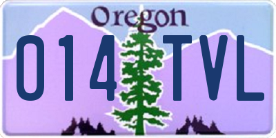 OR license plate 014TVL