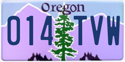 OR license plate 014TVW
