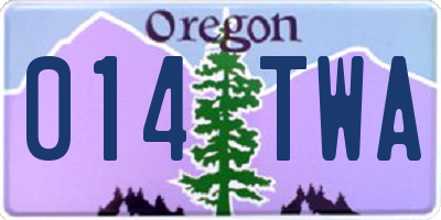 OR license plate 014TWA