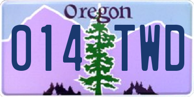 OR license plate 014TWD