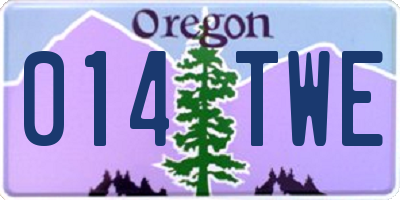 OR license plate 014TWE