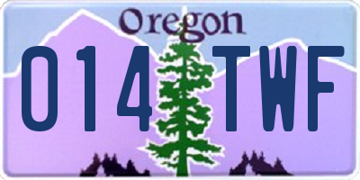 OR license plate 014TWF
