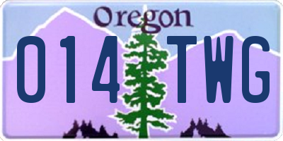 OR license plate 014TWG