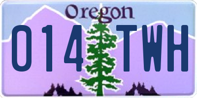 OR license plate 014TWH