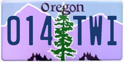 OR license plate 014TWI