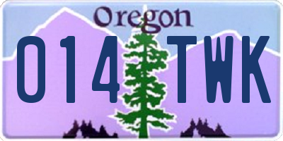 OR license plate 014TWK