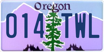 OR license plate 014TWL