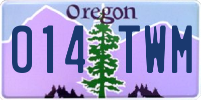OR license plate 014TWM