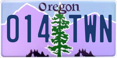 OR license plate 014TWN