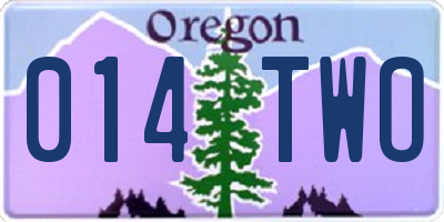 OR license plate 014TWO