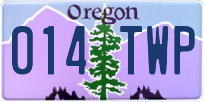 OR license plate 014TWP