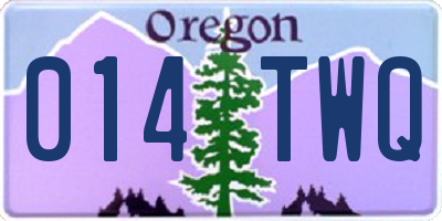 OR license plate 014TWQ