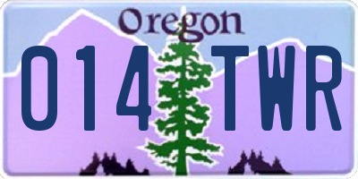 OR license plate 014TWR