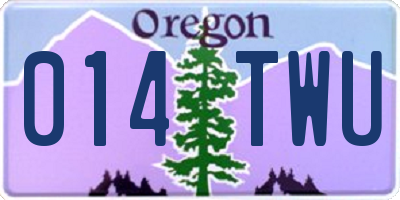 OR license plate 014TWU