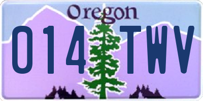 OR license plate 014TWV