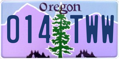 OR license plate 014TWW