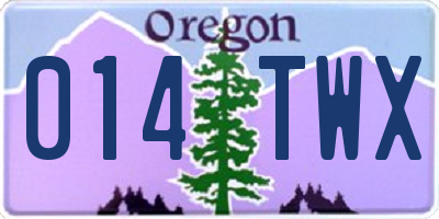 OR license plate 014TWX